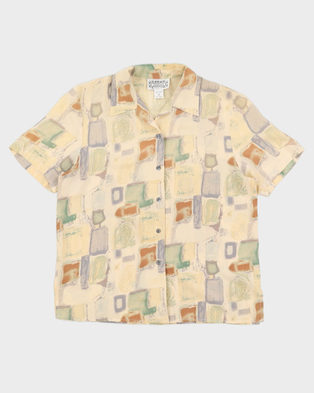 Vintage 90s Silkland Collection Beige Shirt - S