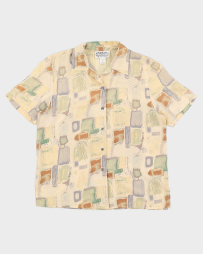 Vintage 90s Silkland Collection Beige Shirt - S