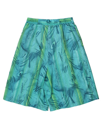 80s Green Lagoon High Waisted Skort Shorts - S