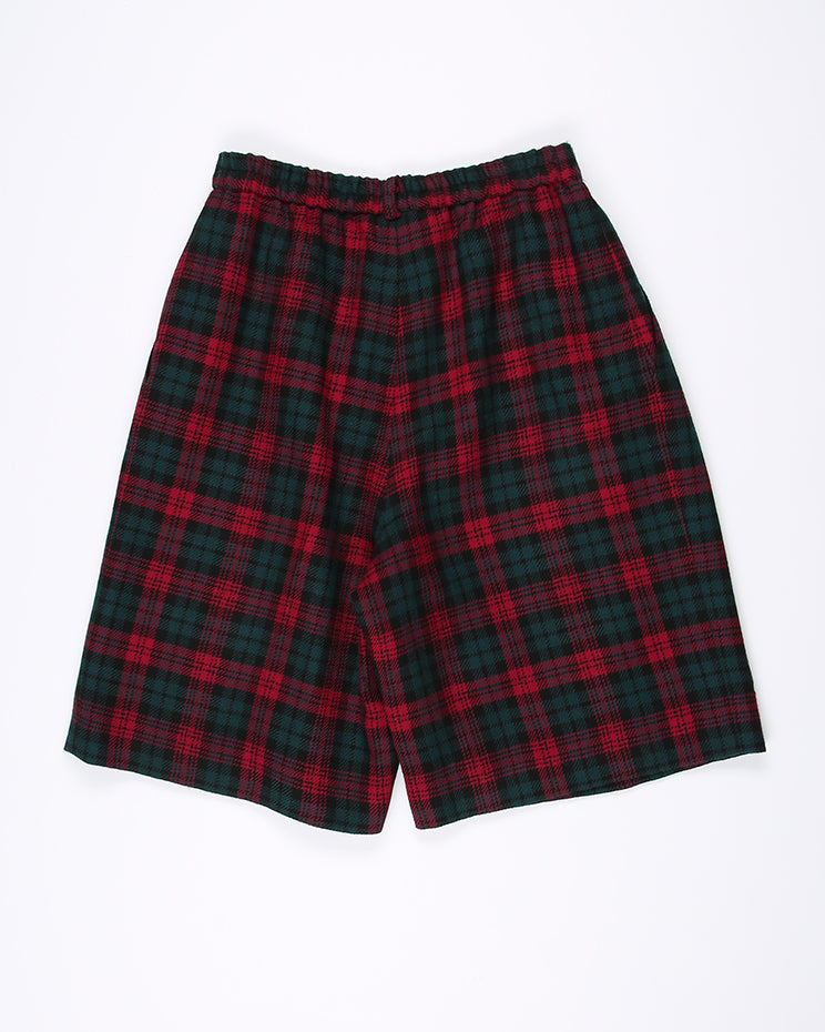 1980's green and pink checked shorts - S