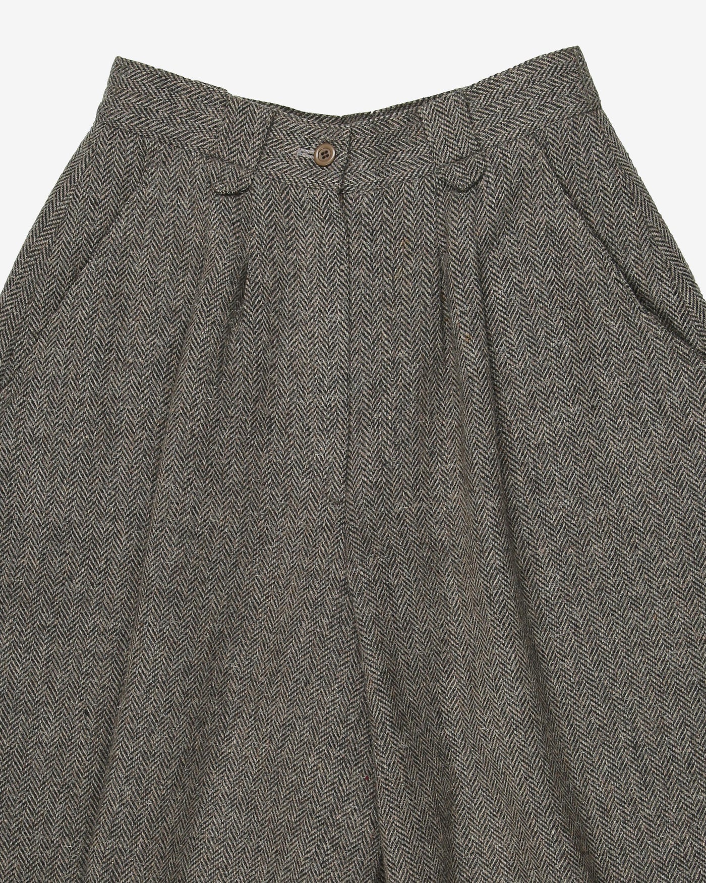 1980's grey herringbone wool culottes - W26