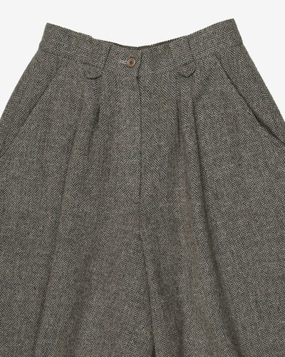 1980's grey herringbone wool culottes - W26