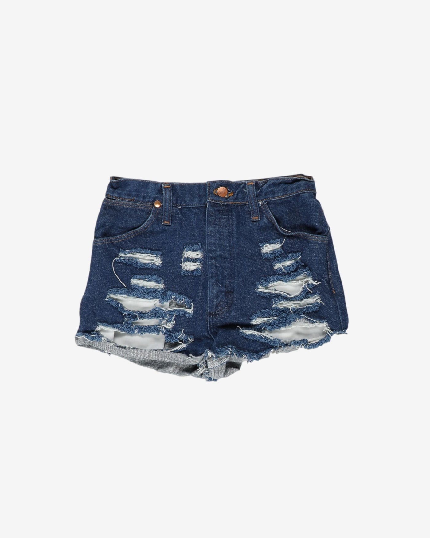 wrangler blue ripped denim shorts - w26