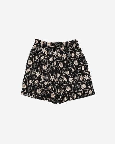 lilly's black patterned high waisted shorts - w28