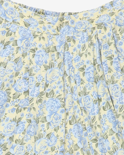 kari blue flower pattern high waisted shorts - w25