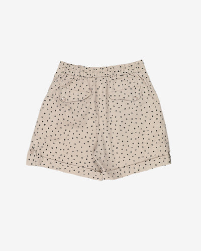 polka dots beige high waist shorts - w26
