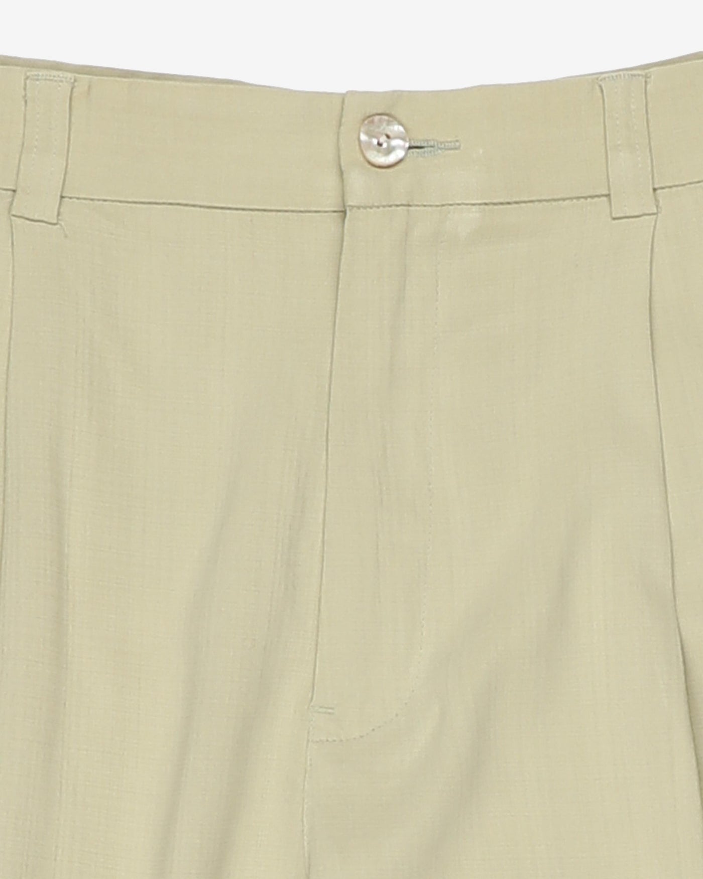 aloe green silk pleated shorts - w29