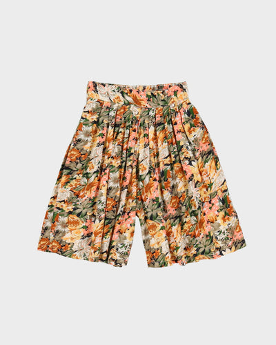 Peachy floral pleated shorts - W26