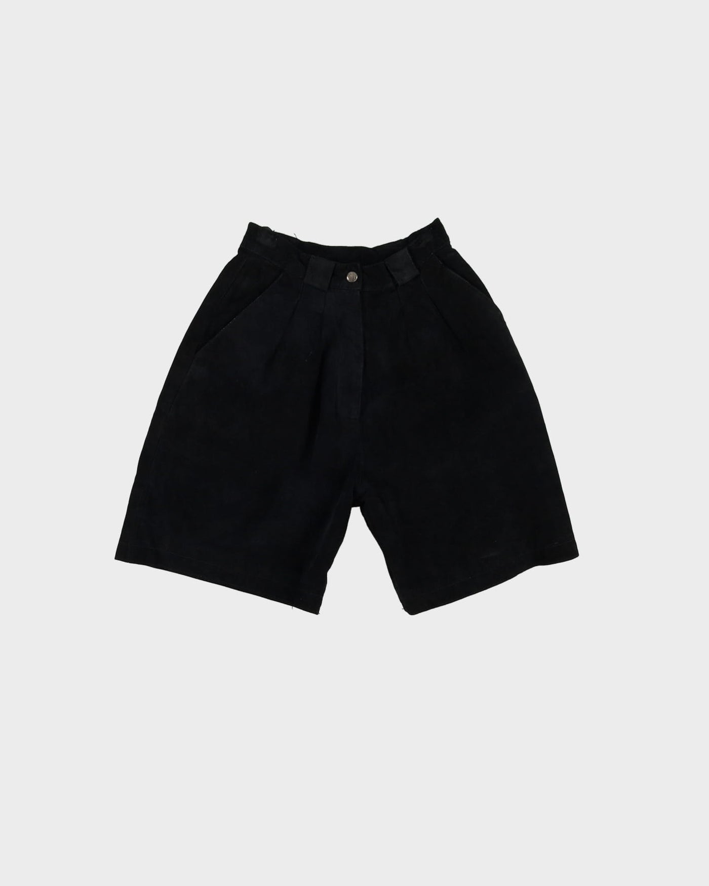 1990s Black Suede High Waisted Shorts - W24