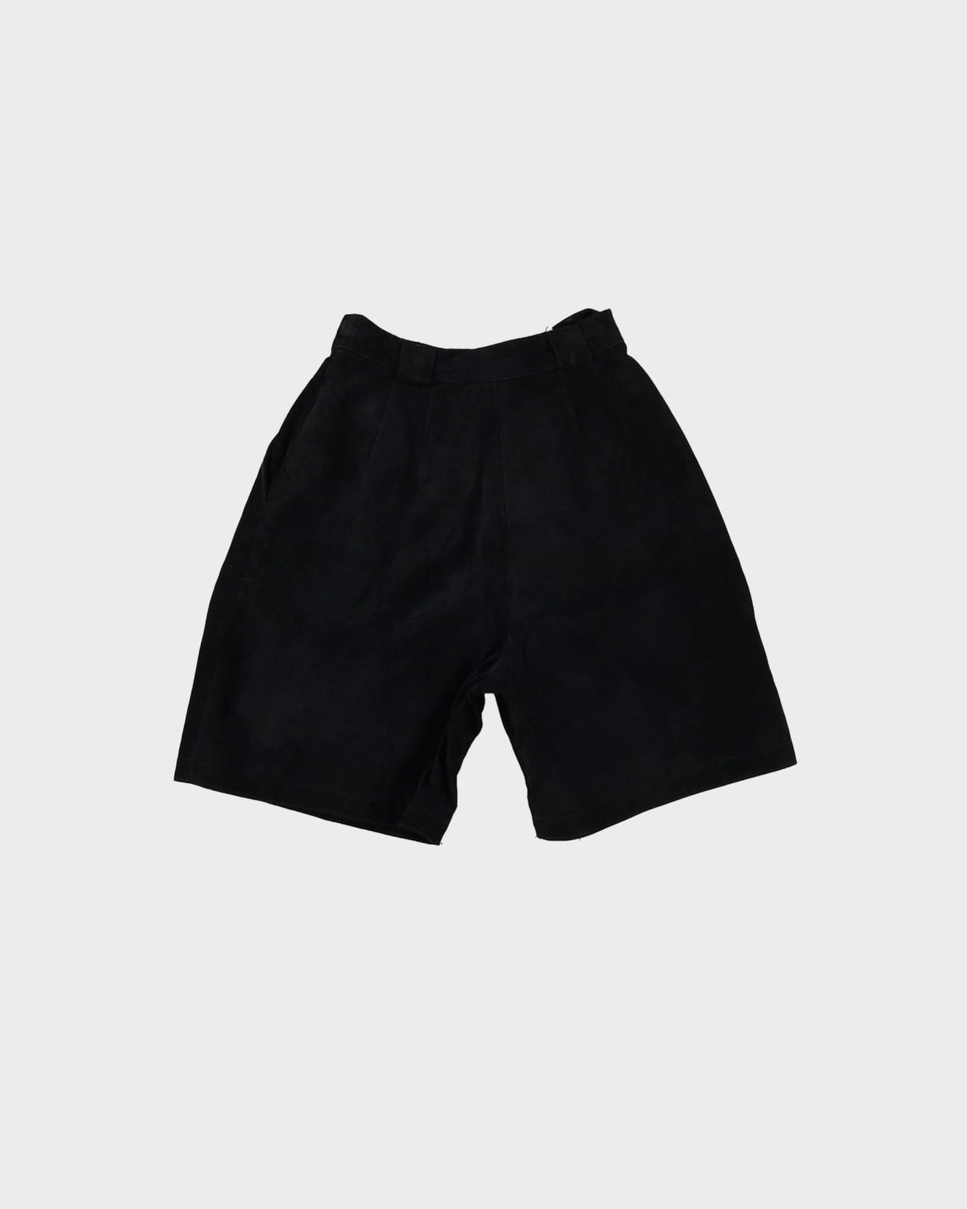 1990s Black Suede High Waisted Shorts - W24
