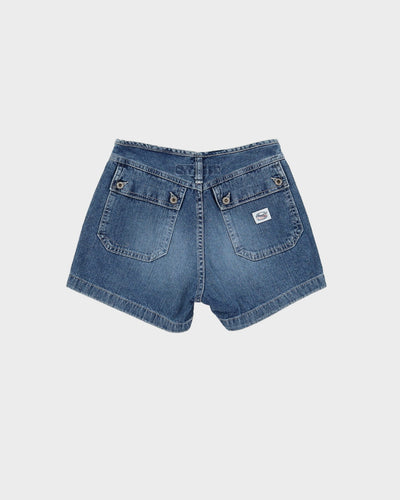 Vintage 90s Silver Workwear Blue Denim Shorts - W26