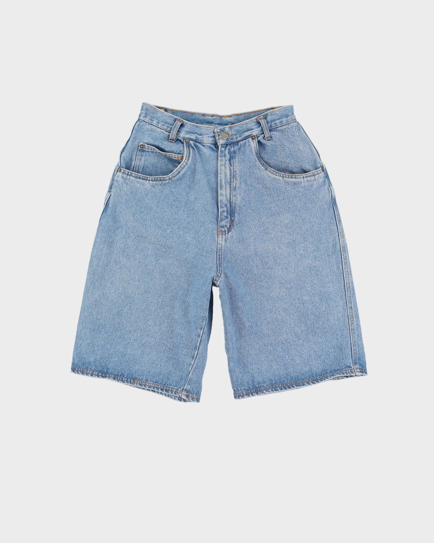 Vintage 90s Worn Street Baggy Blue Denim Shorts - W25