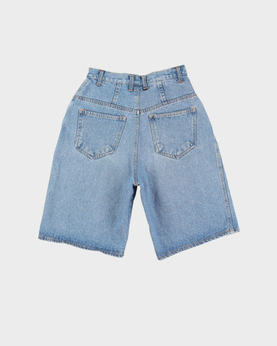 Vintage 90s Worn Street Baggy Blue Denim Shorts - W25