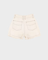 Vintage 90s Roughwear Off-White Contrast Stitch Denim Shorts - W26