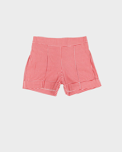 Vintage Lindy Bop 70s Red Gingham High Waist Shorts - W28