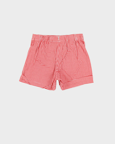 Vintage Lindy Bop 70s Red Gingham High Waist Shorts - W28