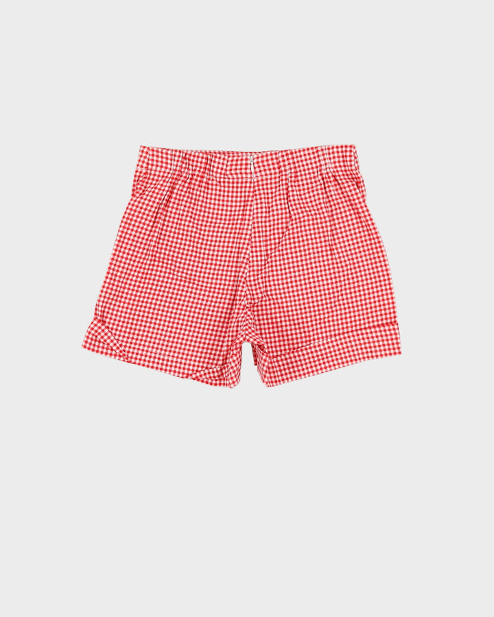 Vintage Lindy Bop 70s Red Gingham High Waist Shorts - W28