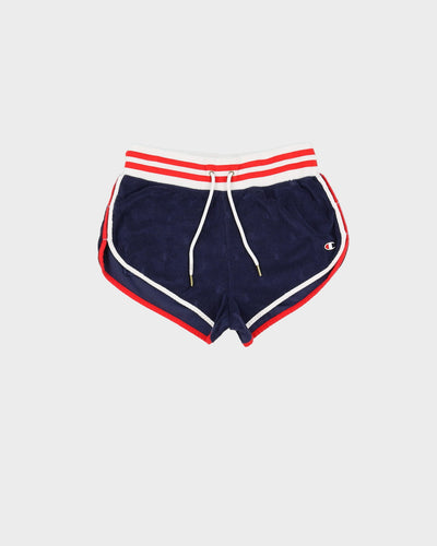 Champion Blue White Red Striped Velour Athletic Shorts - M