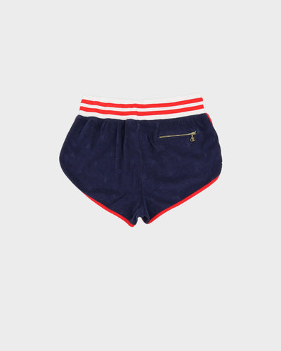 Champion Blue White Red Striped Velour Athletic Shorts - M