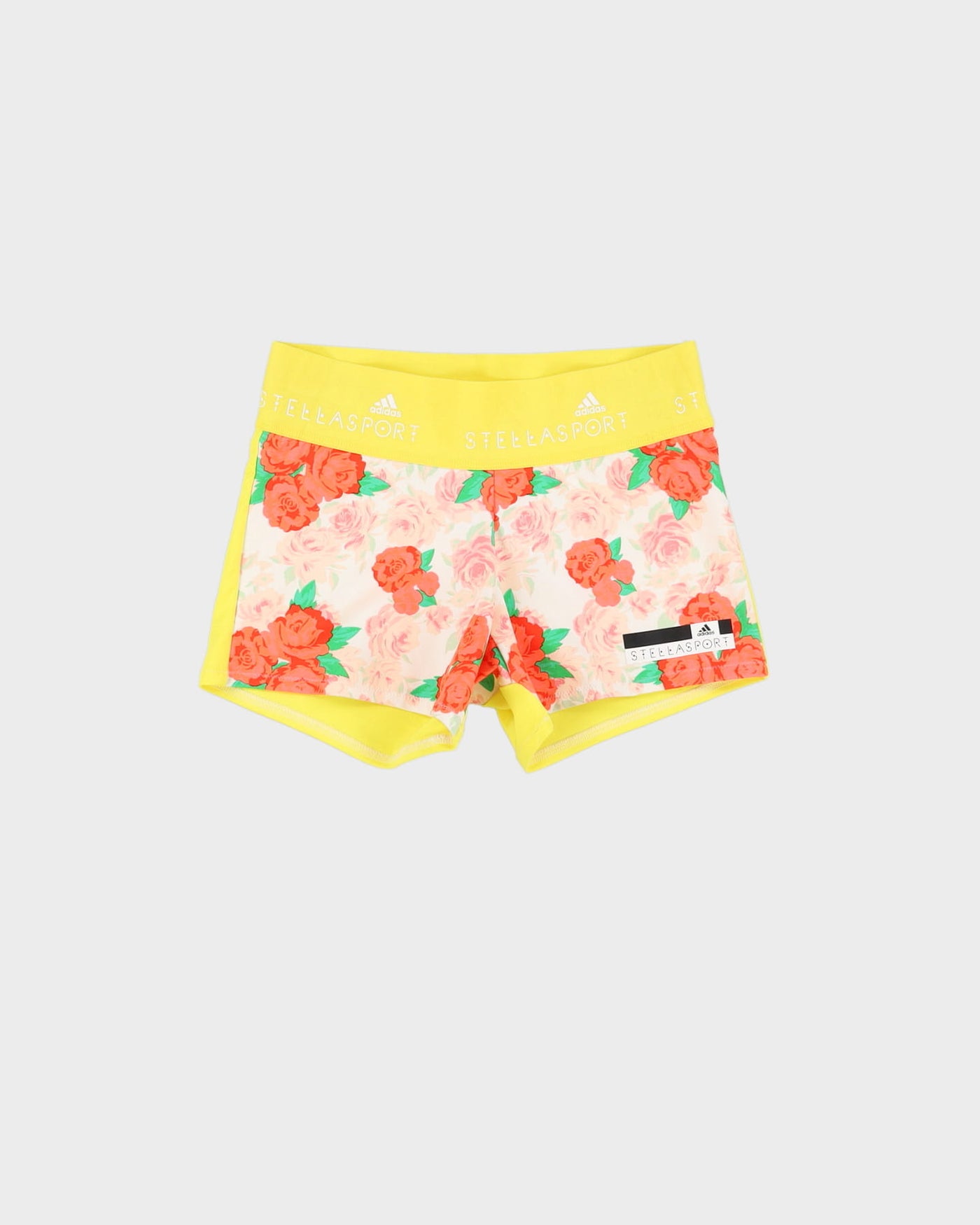 Adidas By Stella McCartney Yellow / Pink All Over Print Floral Shorts - XS