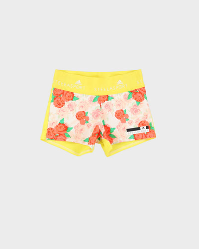 Adidas By Stella McCartney Yellow / Pink All Over Print Floral Shorts - XS