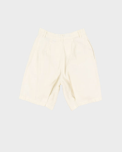 Vintage 90s Ralph Lauren Off-White Pleated High Waist Bermuda Shorts - W27