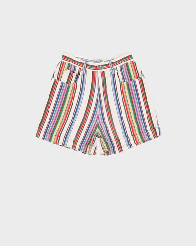 Vintage Limited Jeans Multicolour Striped High Waist Denim Shorts - W26