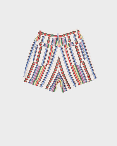 Vintage Limited Jeans Multicolour Striped High Waist Denim Shorts - W26