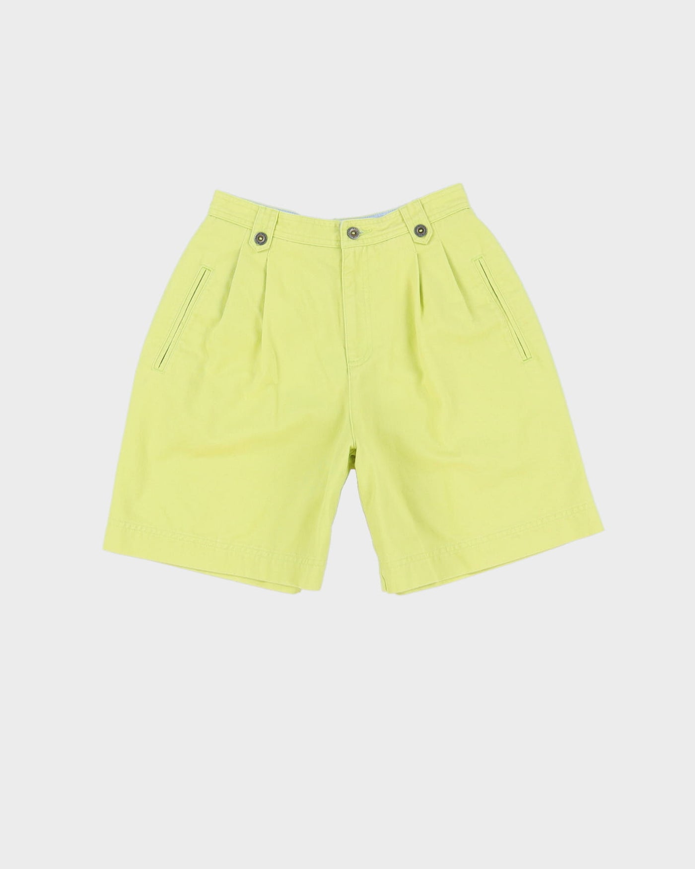 Vintage 90s Liz Sport Petite Lime Green High Waist Bermuda Shorts - W25
