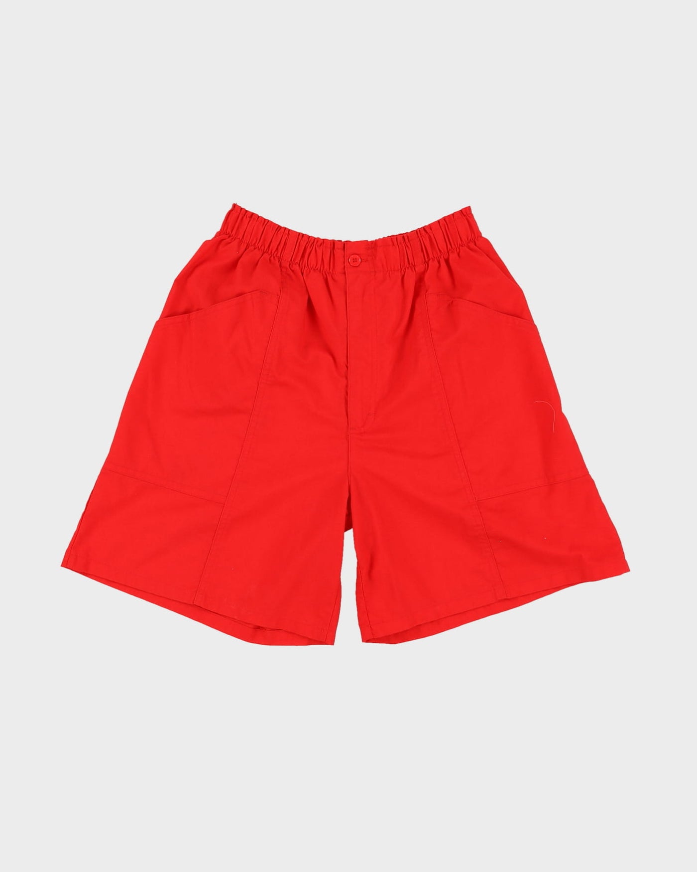 Vintage 90s Blue Cabana Red High Waist Elasticated Shorts - W27