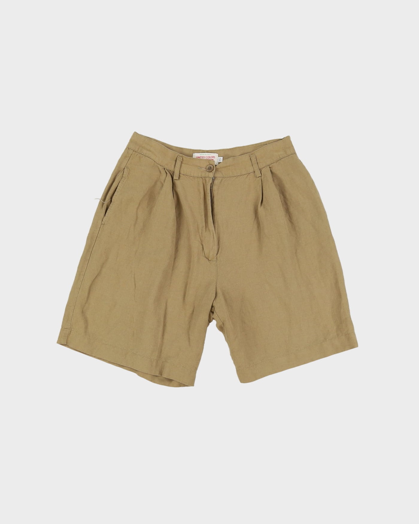 Vintage 90s Benetton Green Khaki High Waist Shorts - W28