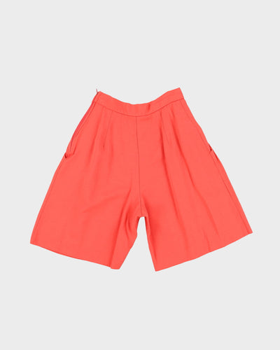 Vintage 90s Bright Salmon Pink High Waist Bermuda Shorts - W25