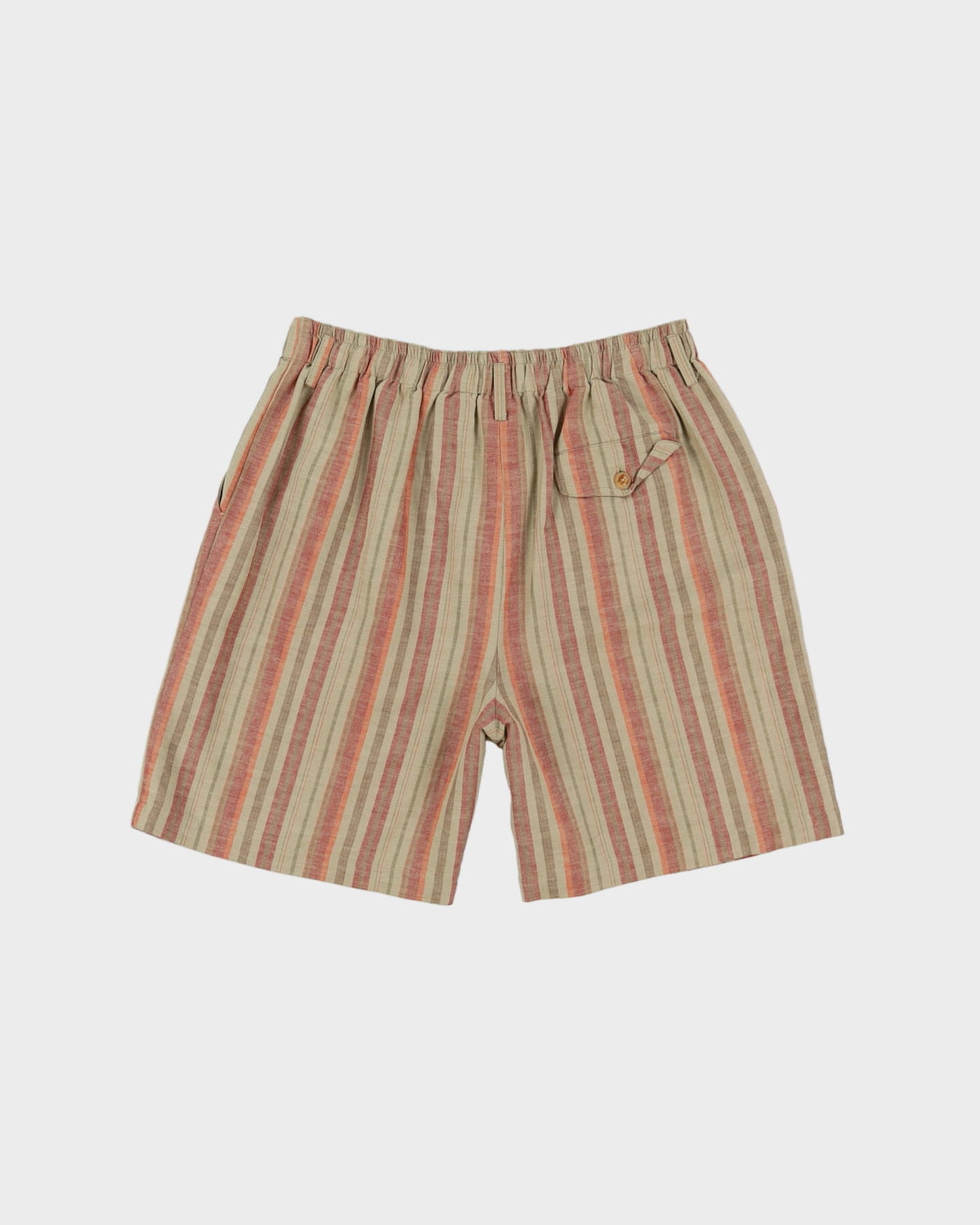 Vintage 90s Northern Spirit Green Striped High Waist Bermuda Shorts - W29