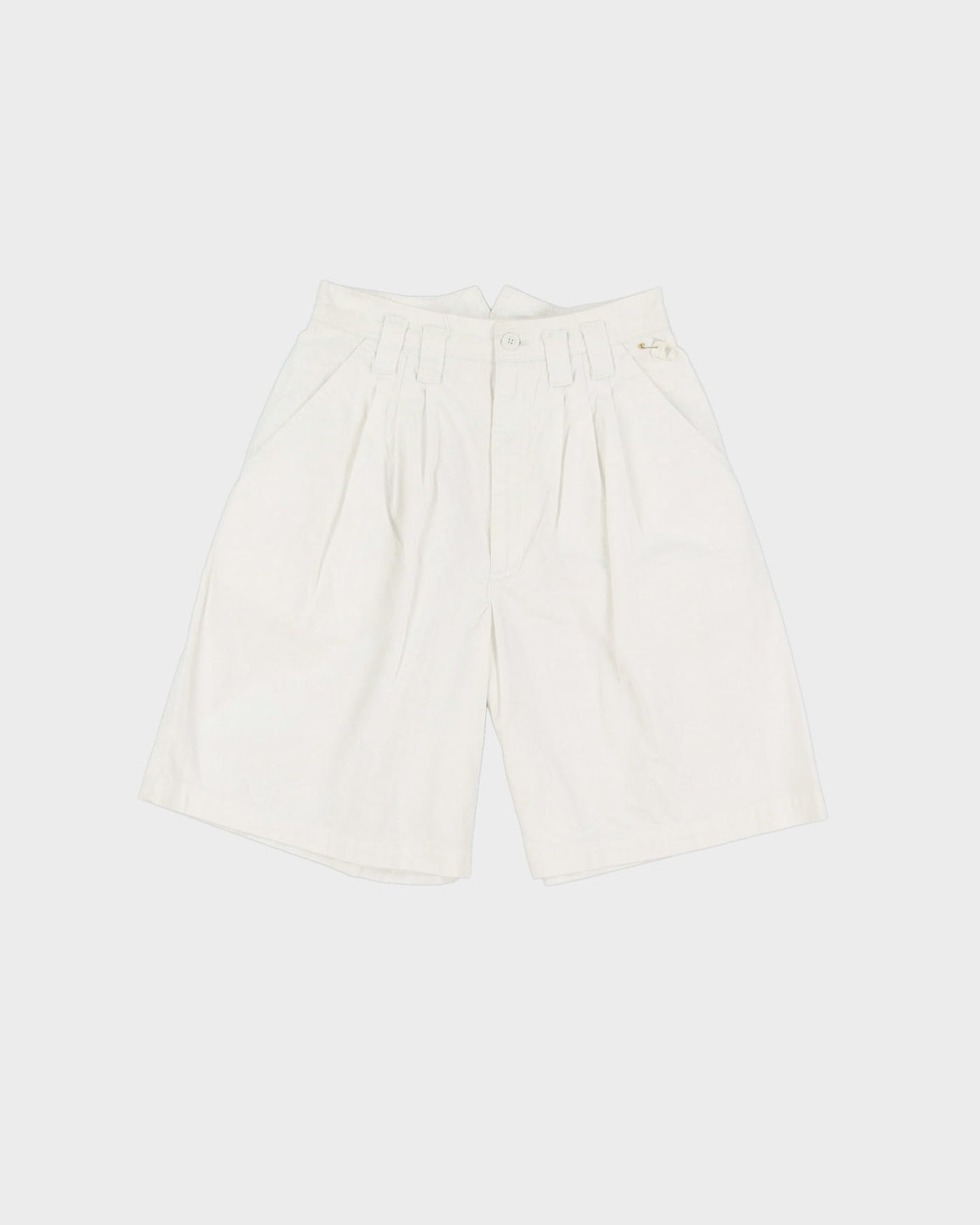 Vintage 90s Alto Sportswear White High Waist Pleated Shorts - W24