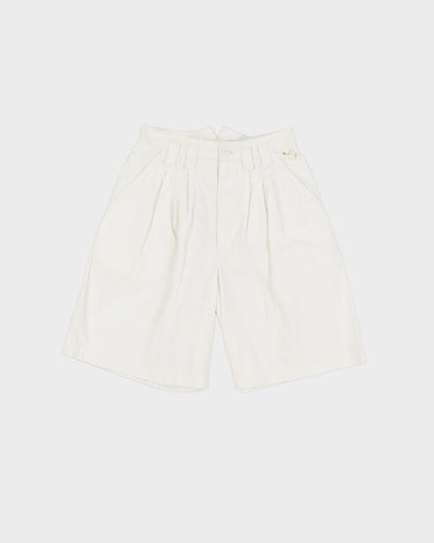 Vintage 90s Alto Sportswear White High Waist Pleated Shorts - W24
