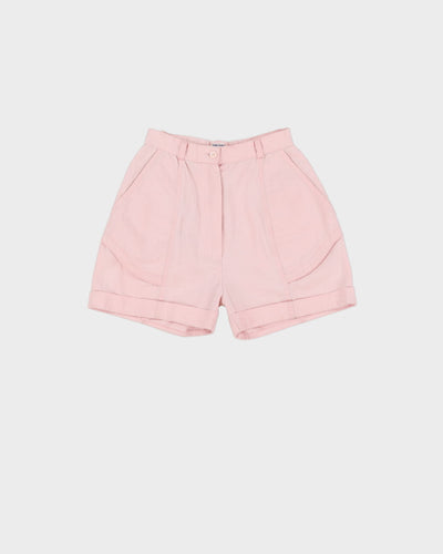Vintage 90s Fair Play Pink High Waist Pleated Shorts - W23