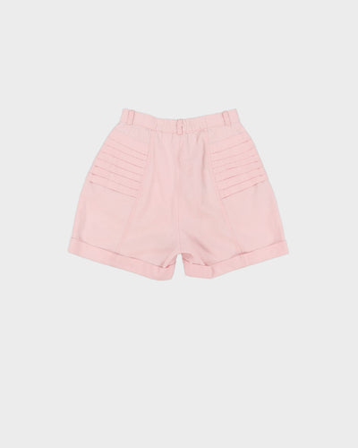 Vintage 90s Fair Play Pink High Waist Pleated Shorts - W23