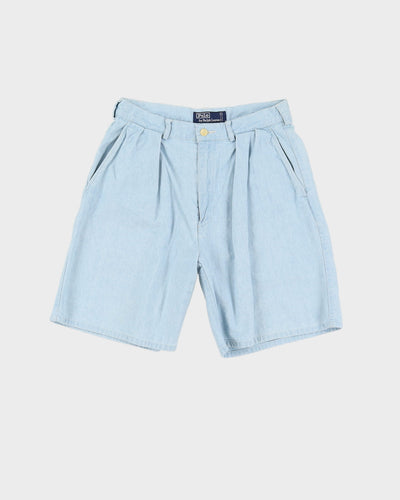 Vintage Polo Ralph Lauren 90s Light Blue High Waist Tapered Shorts - W29