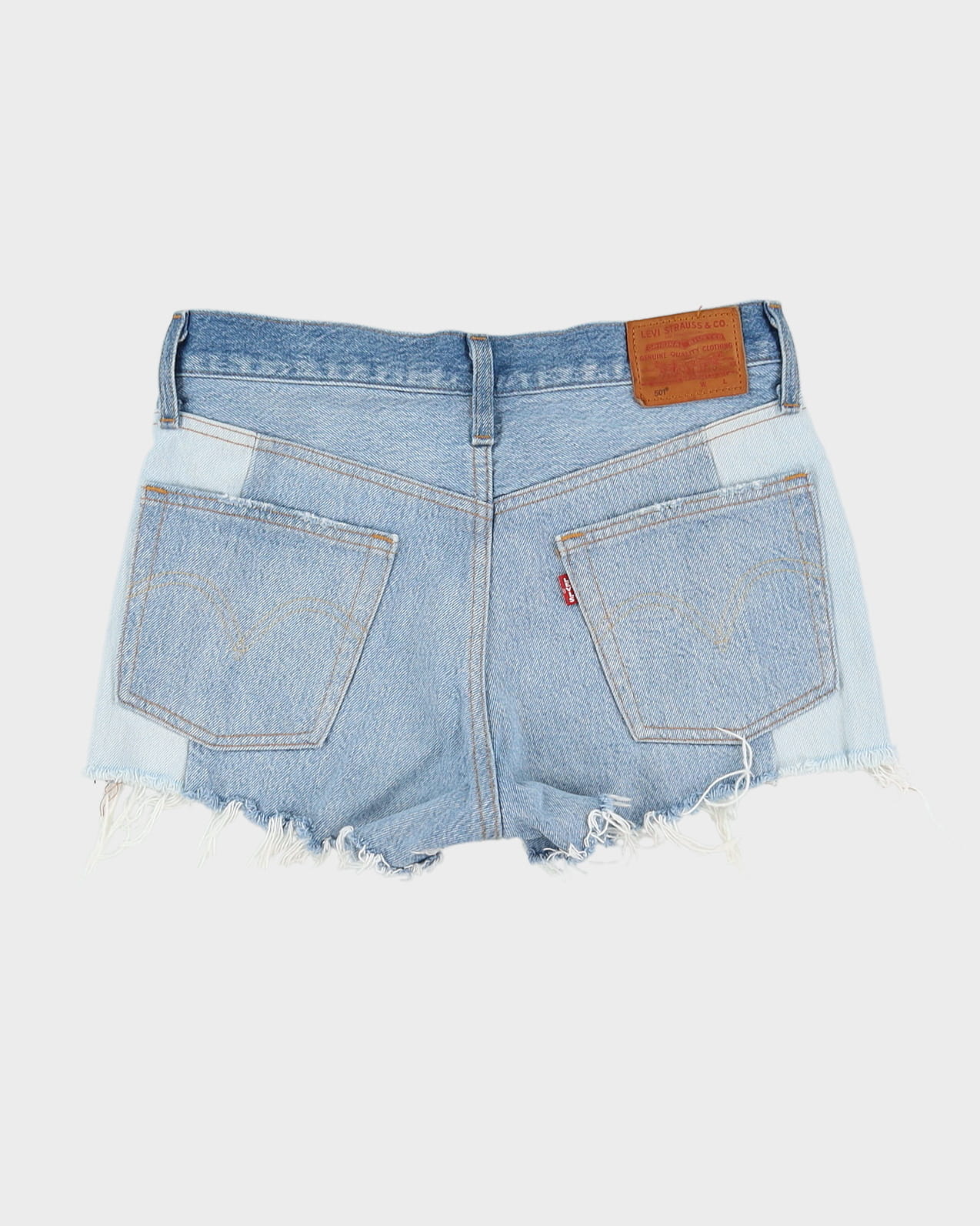 Levi's 501 Big E Patchwork Blue Denim Shorts  - W30