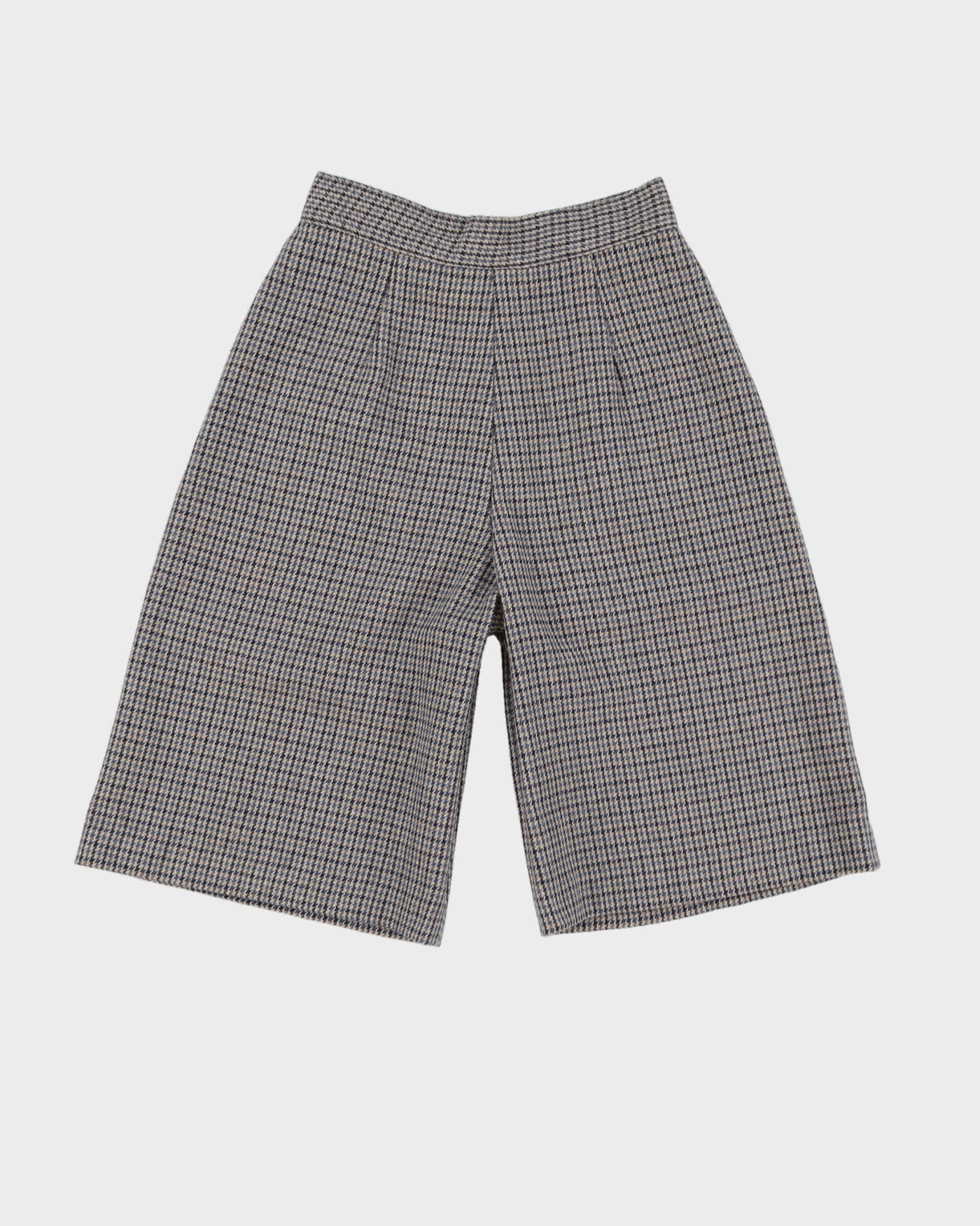 Vintage 1980s Blue Checked High Waisted Shorts - XXS