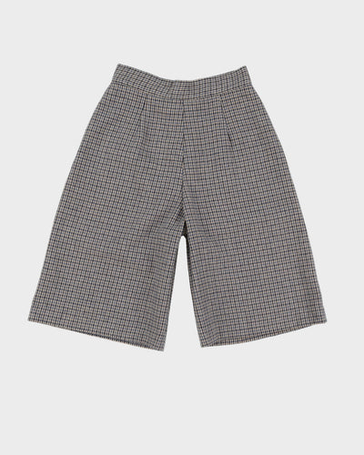Vintage 1980s Blue Checked High Waisted Shorts - XXS
