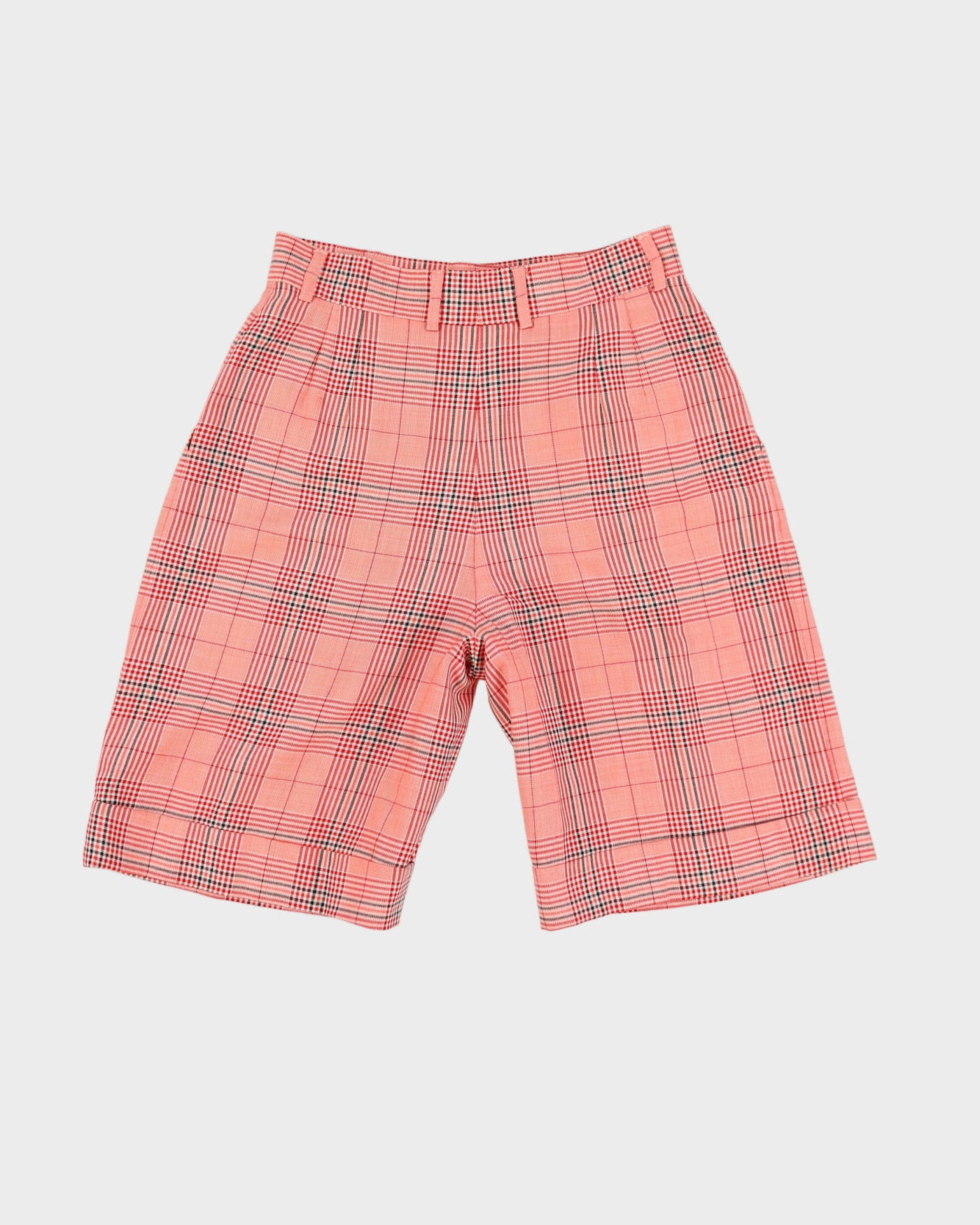 Vintage Escada Orange Checked Shorts - S