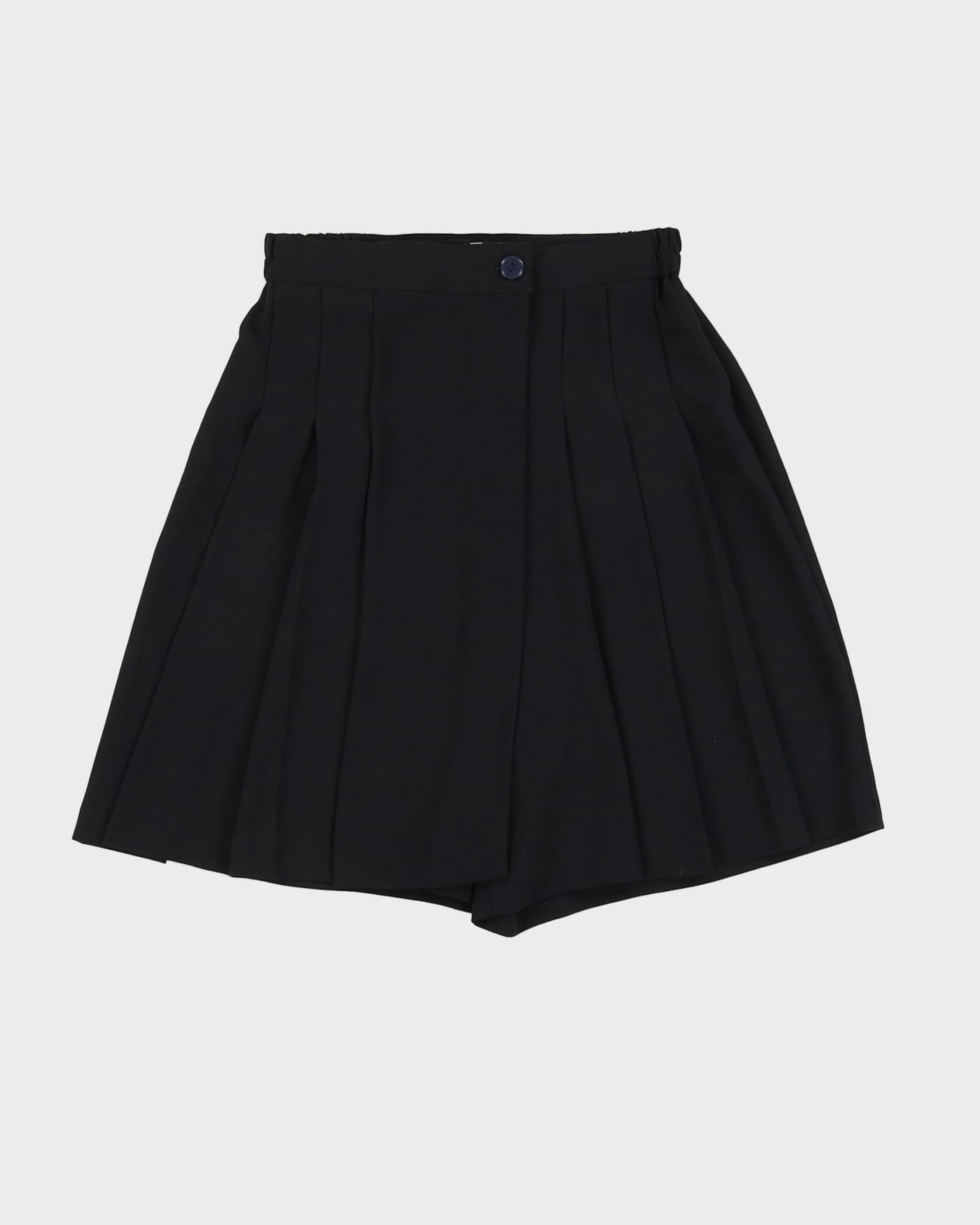 Black Pleated High Waisted Shorts - S