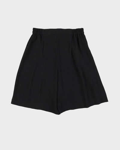 Black Pleated High Waisted Shorts - S
