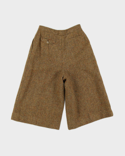 Green Wool Tweed Long Shorts - XXS