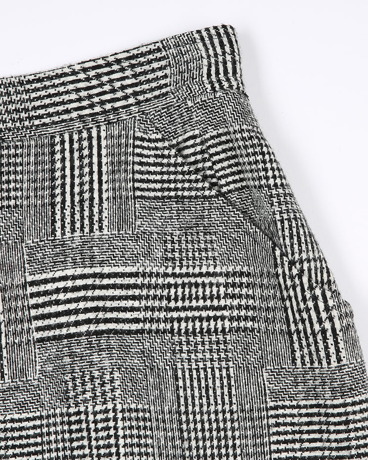 1990's black and white checked pencil skirt - M