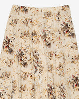 vintage 70s cream abstract pattern midi skirt - w25