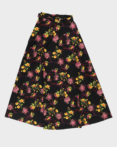 1970's floral wrap skirt - S