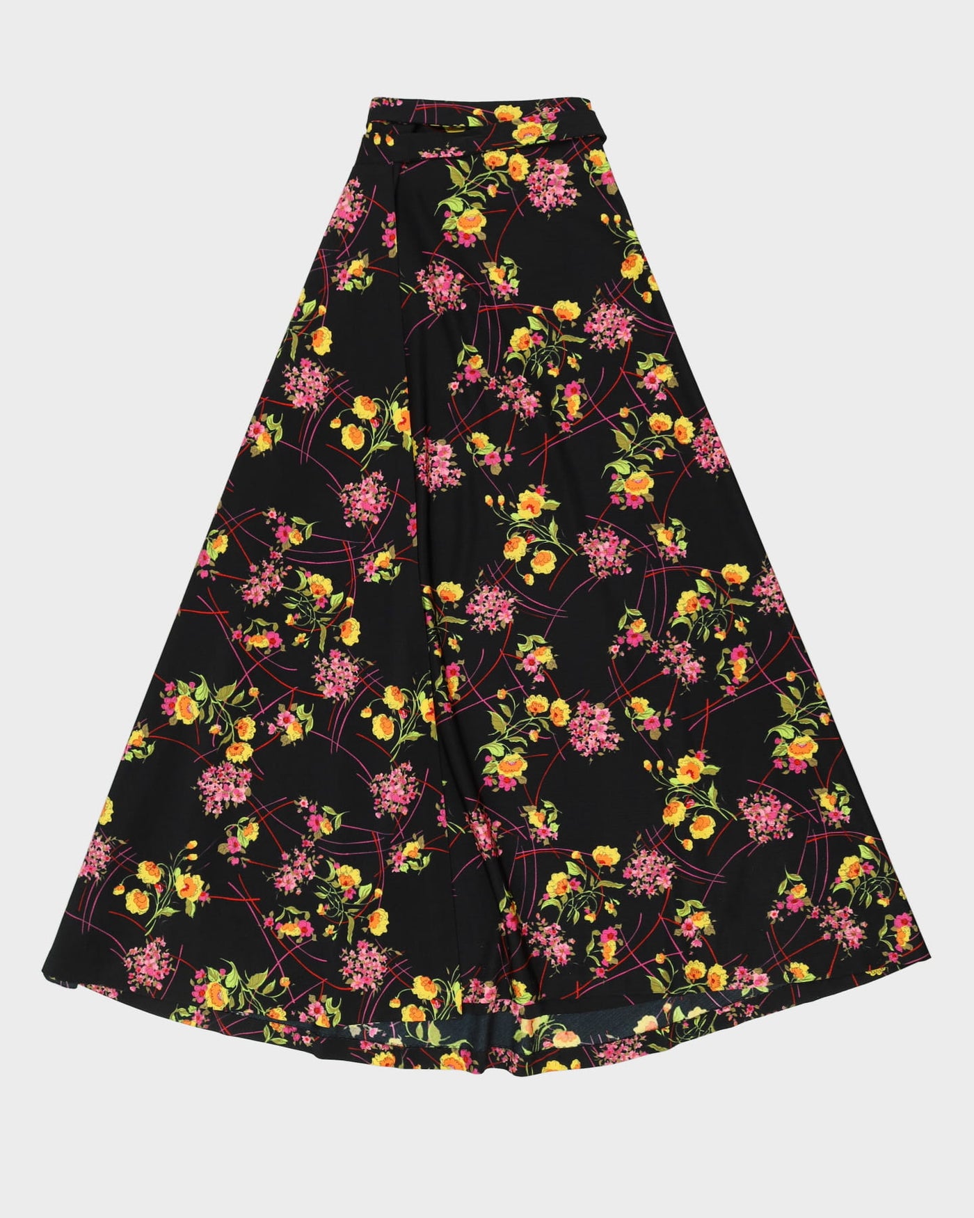 1970's floral wrap skirt - S