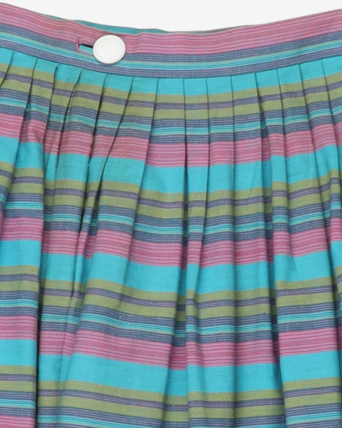 unbranded blue pink striped pleated panel skirt - xs
